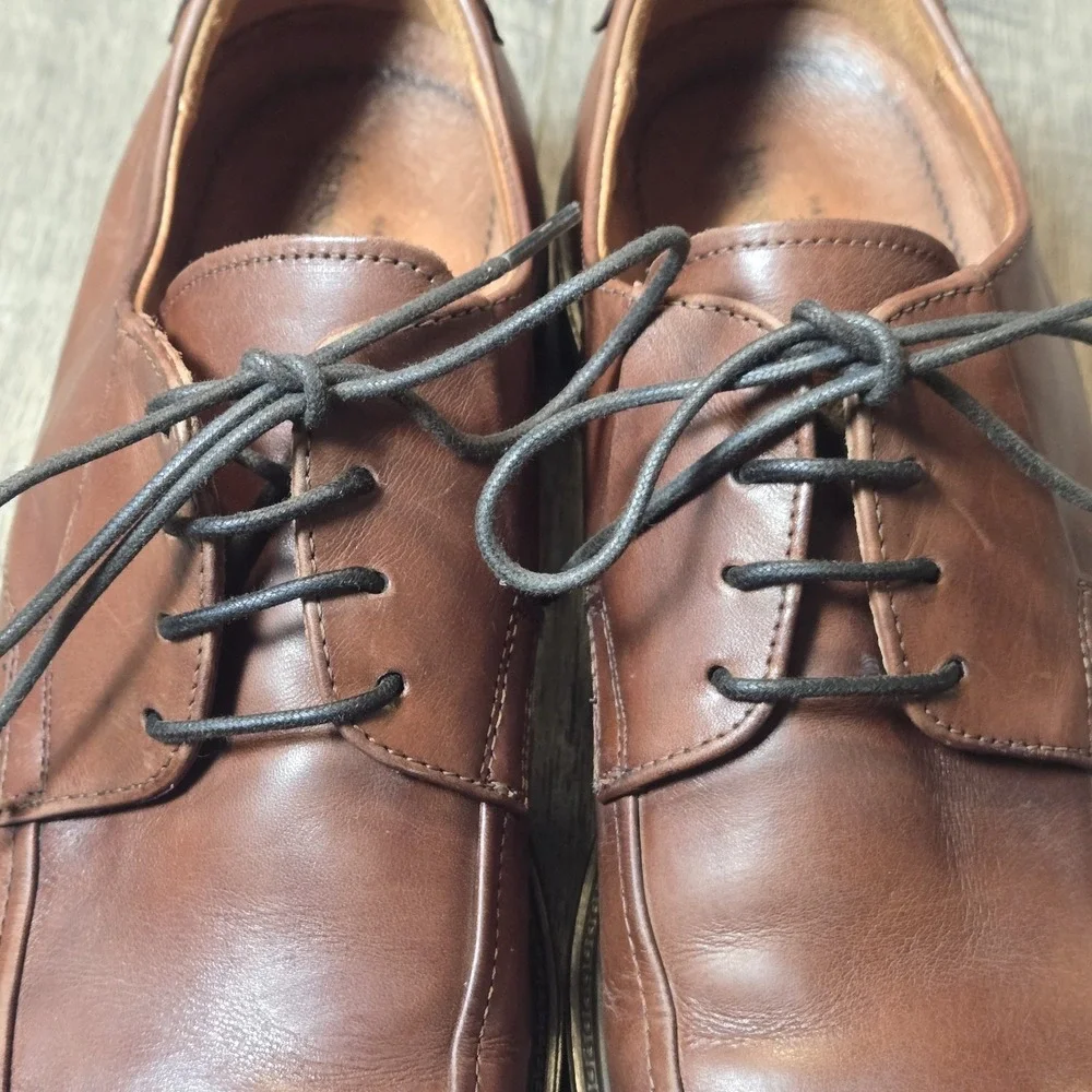 Johnston & Murphy 8.5 M Brown Leather Dress Oxford Shoe Laces 20-7112 Italy